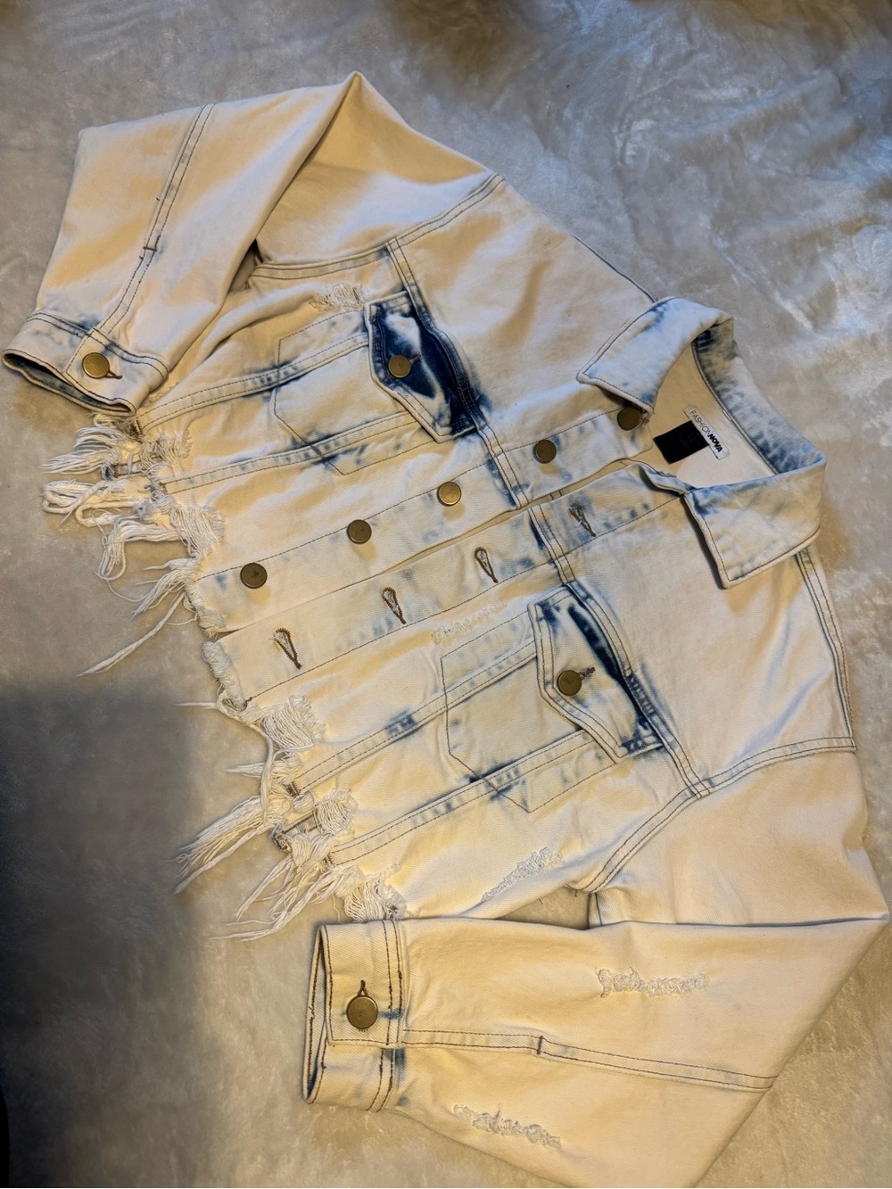 Distressed Light Wash Denim Jacket